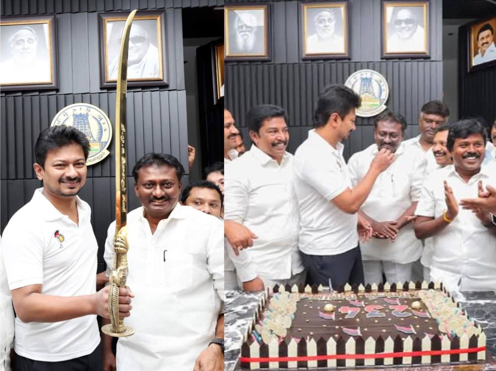 துணை முதல்வர் உதயநிதி பிறந்தநாள் விழா - வீர சிவாஜியின் வீர வாள் வழங்கி வாழ்த்து தெரிவித்த தூத்துக்குடி ஜோயல் 